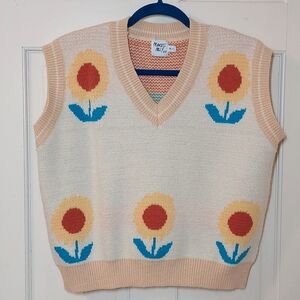 Princess Polly floral sweater vest,  size M